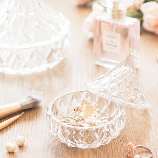 로에드 물방울 투명 크리스탈 유리 보석함 오브제 악세사리 보관함 유리함 - 상세 이미지 5