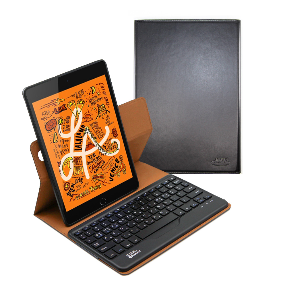 [아이패드미니5] AZA 블루투스 키보드 케이스 가죽 360도 회전형 아자케이스