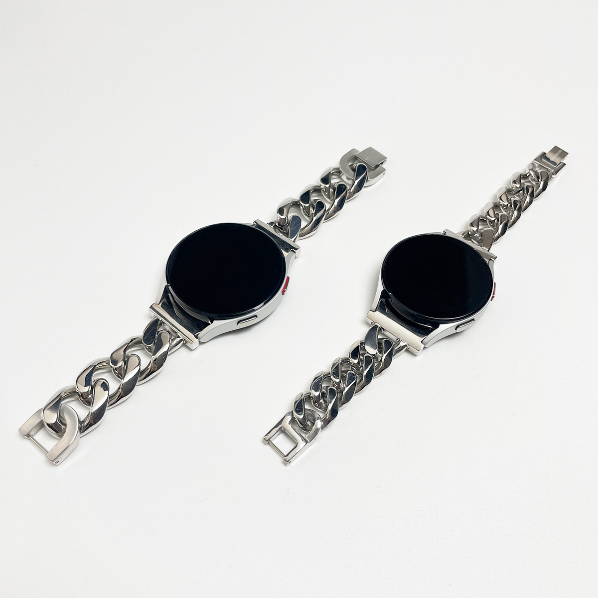 갤럭시 워치 4 5 6 7 메탈 체인 실버 스트랩 클래식 20 mm 밴드 호환 실버태그 - 상세 이미지 2