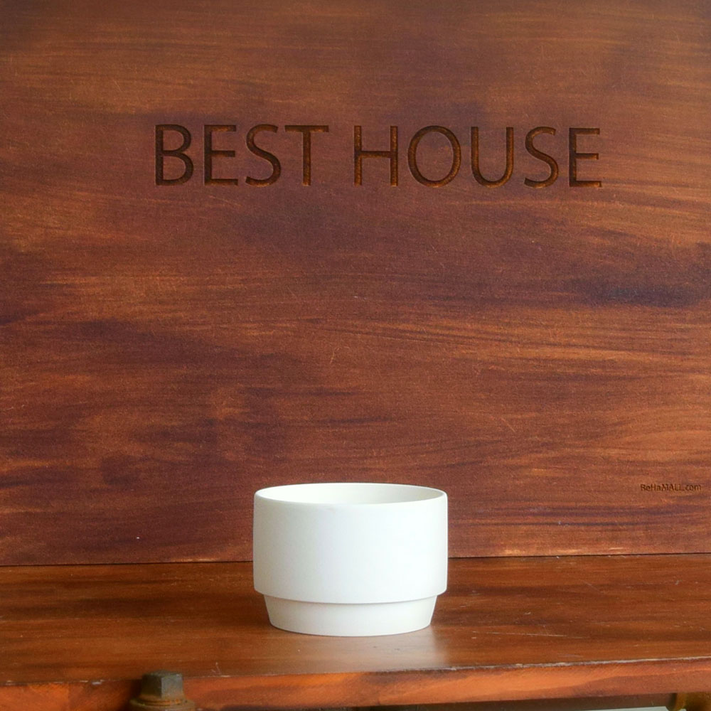 베하몰 테라원 엣지 실린더 화이트 D12 12x6cm (국산 고화도토분) - 상세 이미지 5