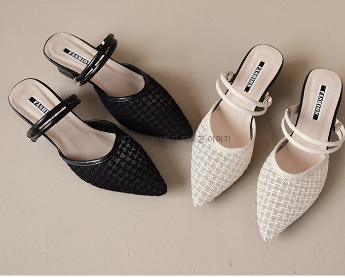 225-255 키로하 5cm 스틸레토 스트랩 뮬 블로퍼 2color 상세 이미지 1