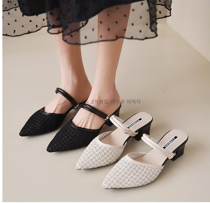 225-255 키로하 5cm 스틸레토 스트랩 뮬 블로퍼 2color 상세 이미지 2