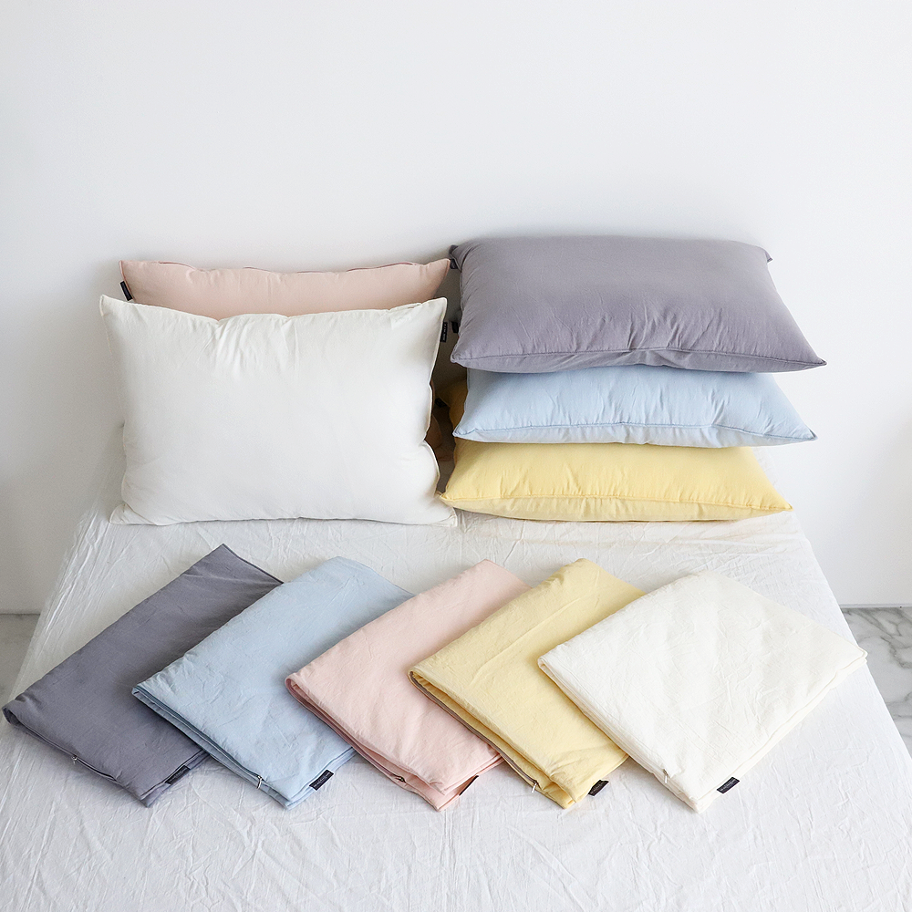 사계절침대패드 정온침장 먼지없는 뮤 80수 피그먼트 워싱 양면패드