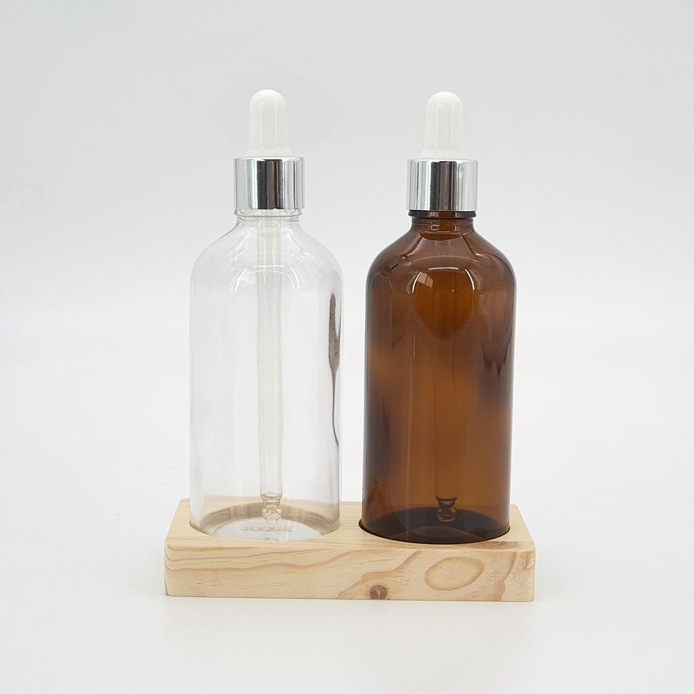 100ml 금속캡 스포이드 갈색 유리 공병 아로마 오일 화장품 : 포웨이