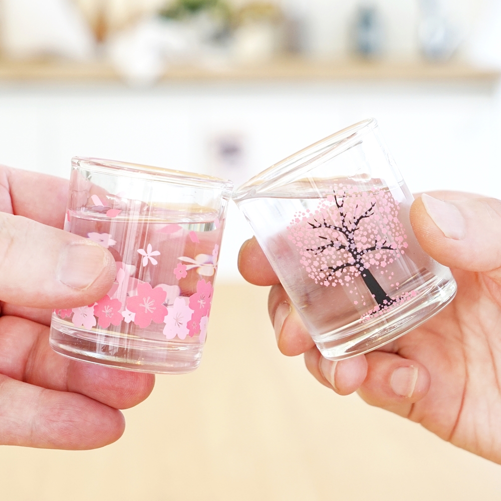 벚꽃 소주잔 변색 술잔 집들이선물 색이변하는 주문 제작 변온 시온 인생술잔