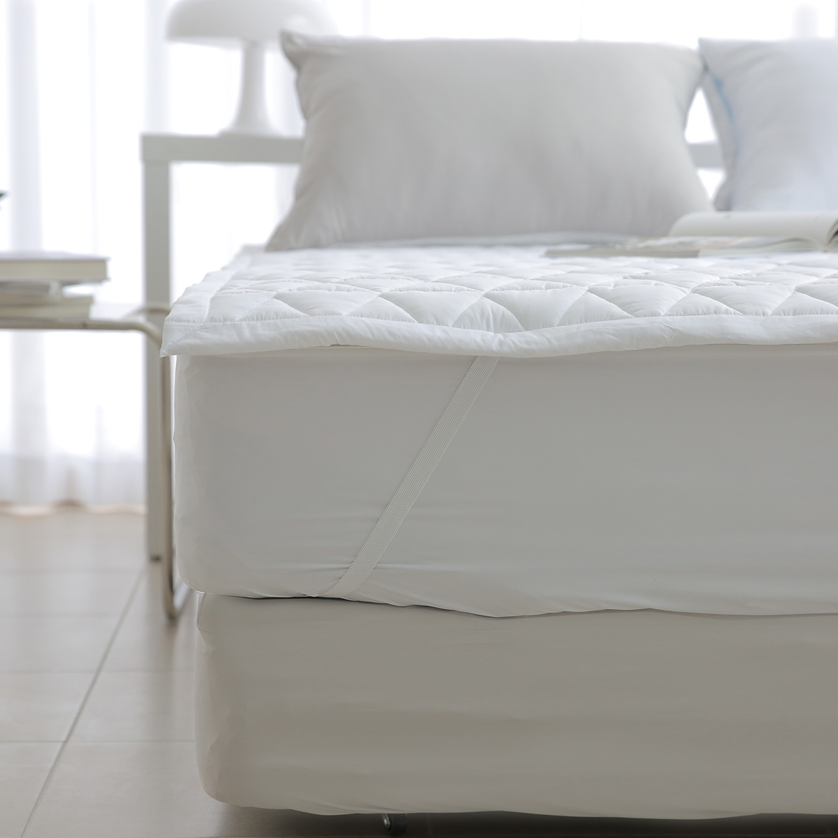 이불패드 패밀리 침대패드 겸 이불 모달 알러지케어 고정밴드 Q