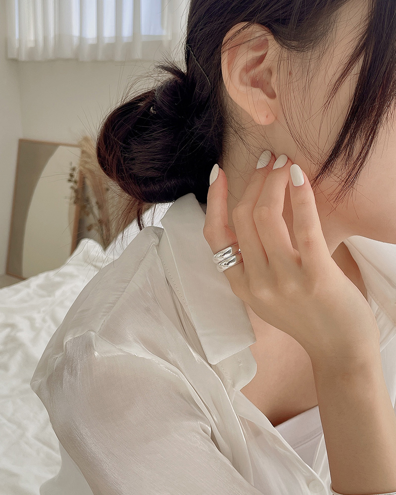1+1 실버999 6mm 엥게이지 순은 볼드 쌍가락지 검지반지 이미지 6