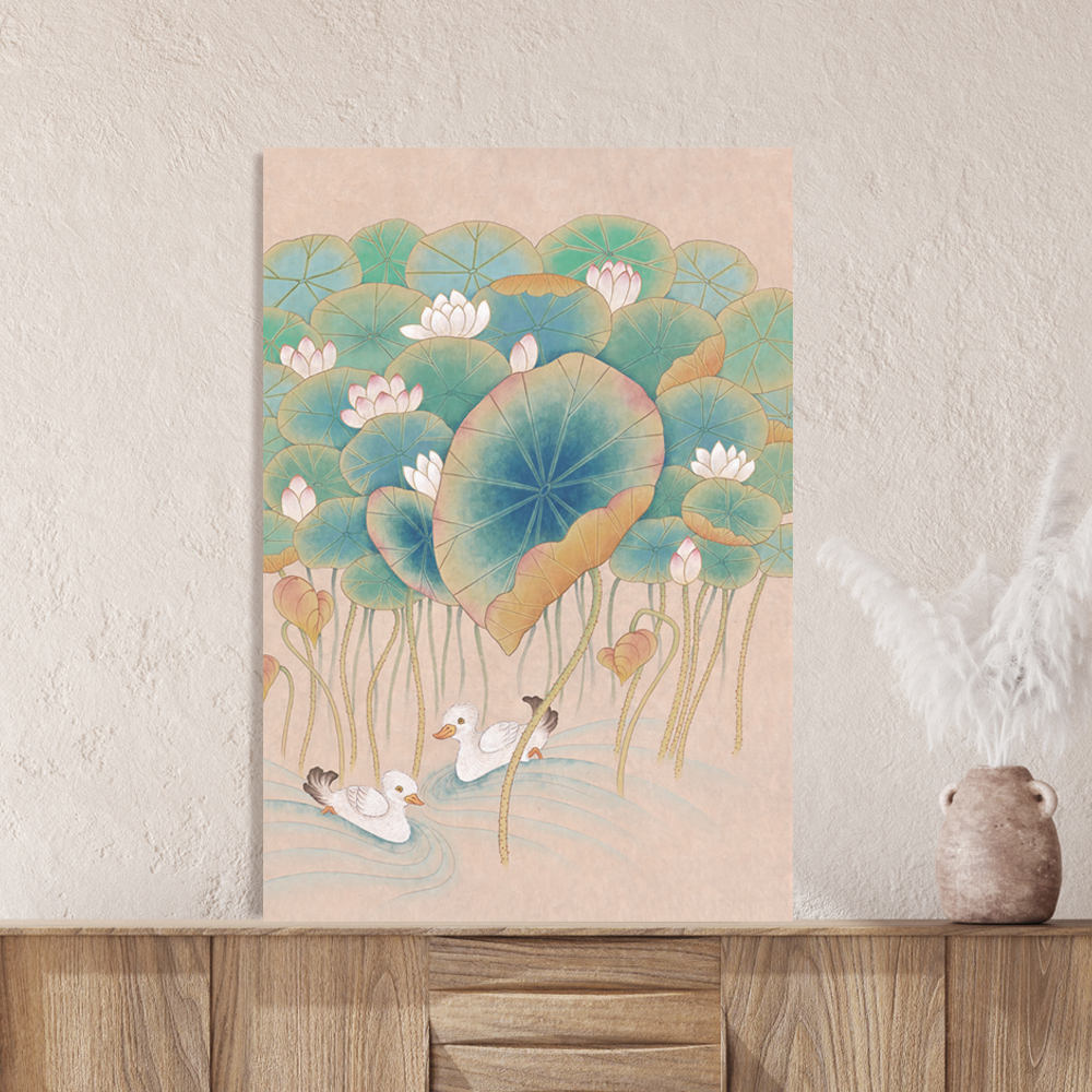 지민선 액자테이블 접이식 밥상 테이블 모란도 700사이즈 30cm다리 손잡이