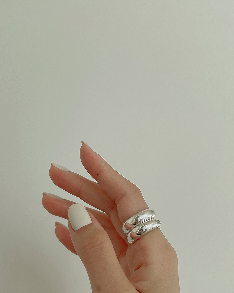 1+1 실버999 6mm 엥게이지 순은 볼드 쌍가락지 검지반지 - 상세 이미지 4
