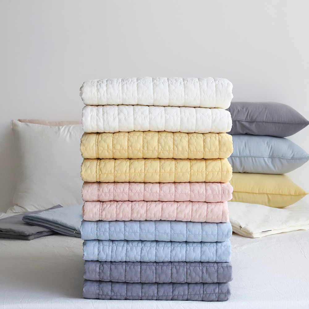 사계절침대패드 정온침장 먼지없는 뮤 80수 피그먼트 워싱 양면패드