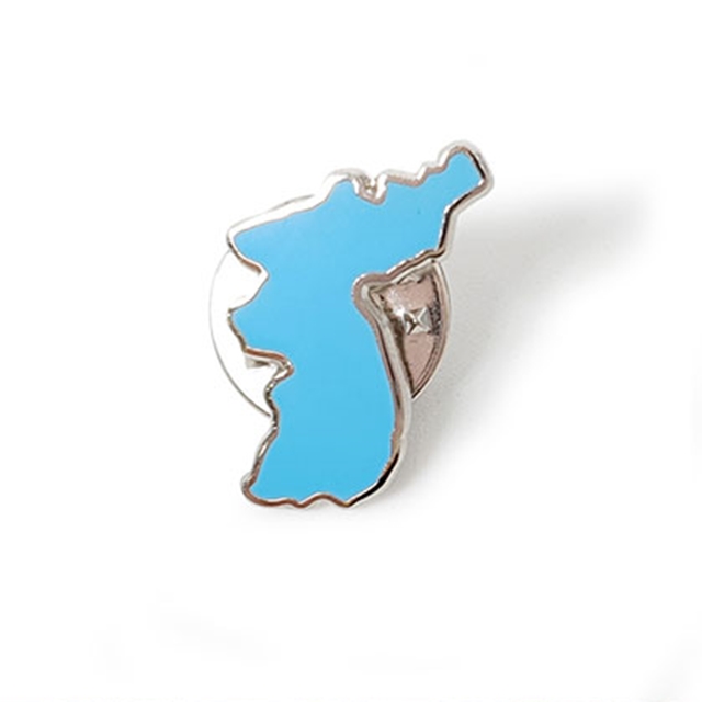 한반도뱃지 통일 행사용 지도모양 브로치 뺏지 - 메인 이미지