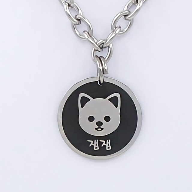 꼬리펫 강아지 목걸이 인식표 써지컬 이름표 디자인B - 상세 이미지 2