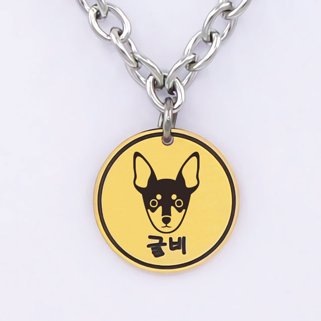 꼬리펫 강아지 목걸이 인식표 써지컬 이름표 디자인B - 상세 이미지 5