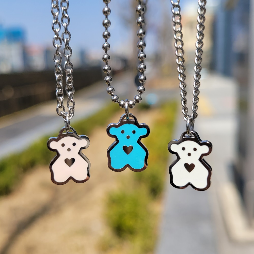 아기곰 친구들 써지컬스틸 미아방지 목걸이 아기 유아 어린이