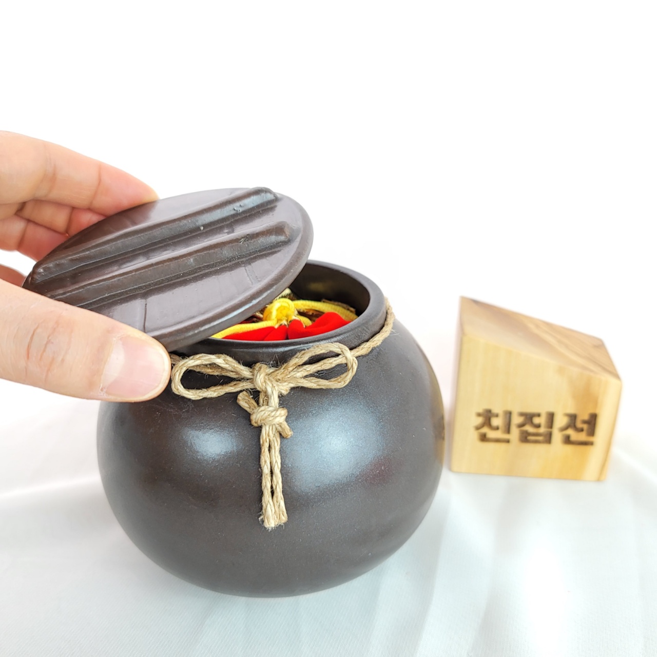 현관 소금 항아리 단지 미니 엄나무 복주머니 풍수 세트 이미지 7