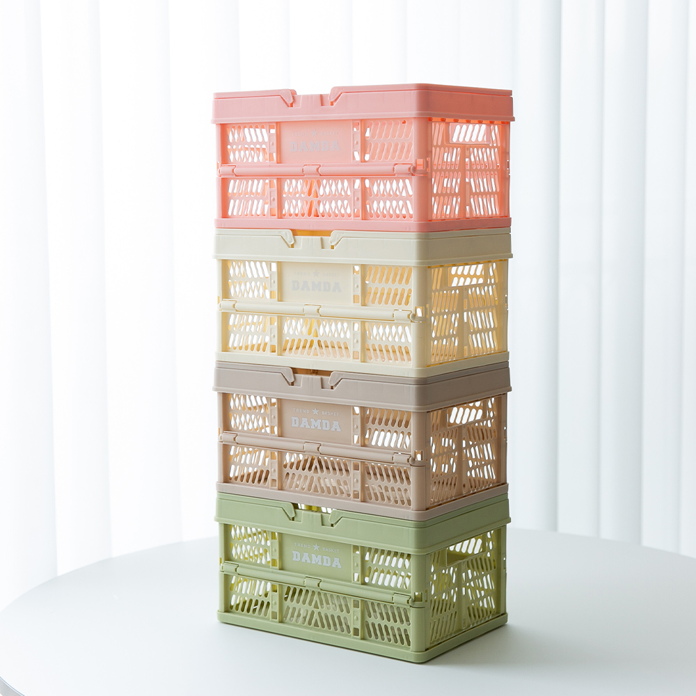 담다 접이식 폴딩바스켓 플라스틱 매장 마트 펜트리 장난감 피크닉바구니 중