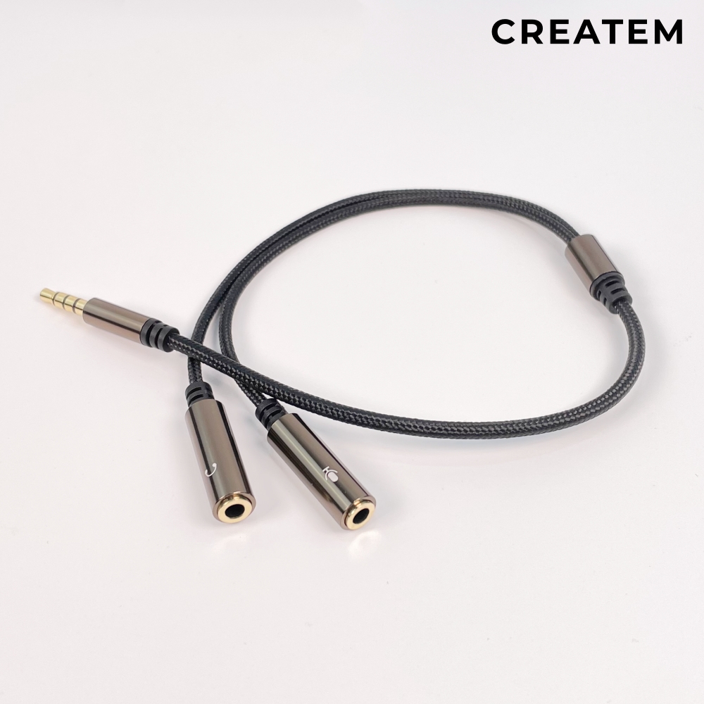 프리미엄 편조 4극분배 와이잭 - 마이크 이어폰 분리 Y잭 젠더