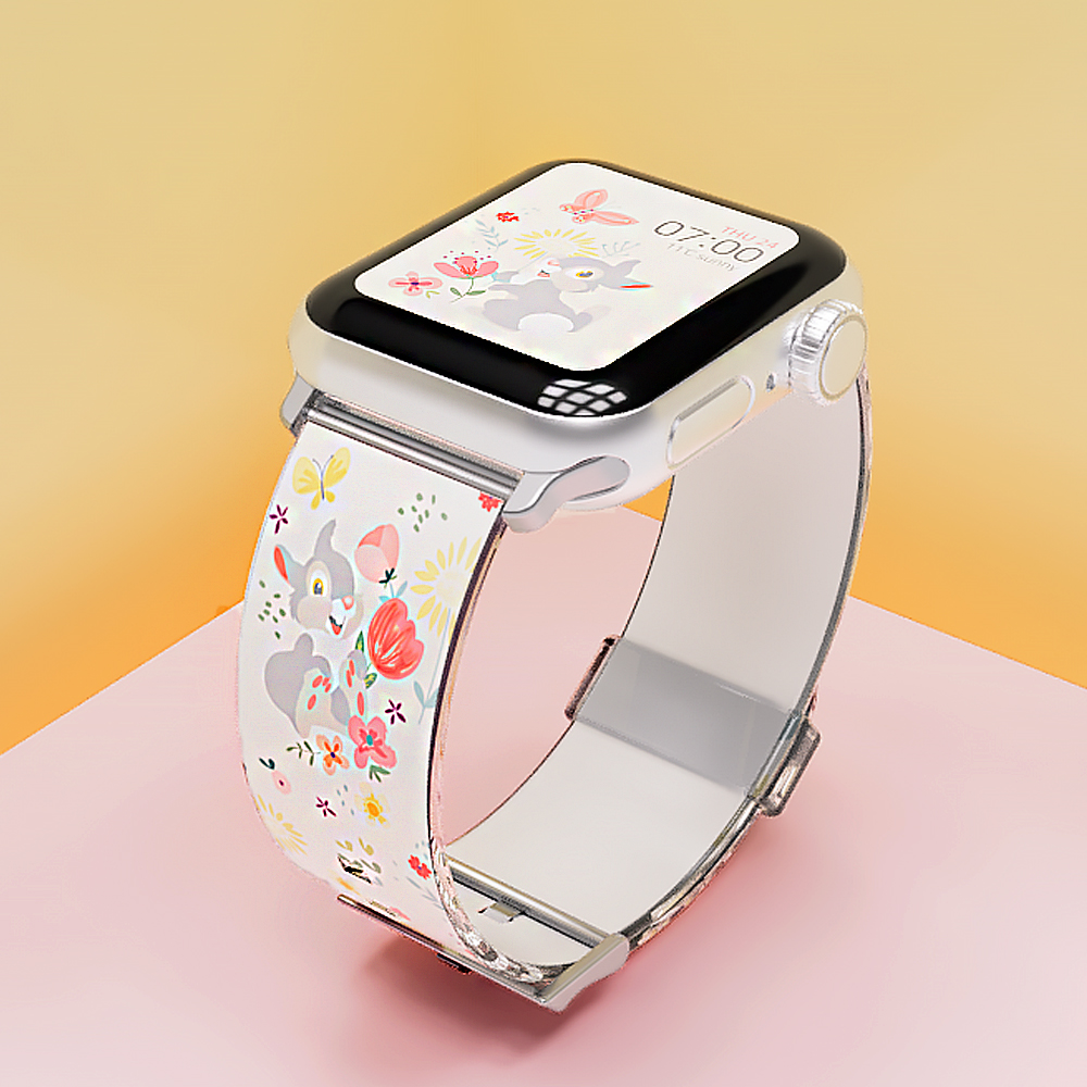 디즈니 애플워치 스트랩 10 9 8 7 SE2 호환 밴드 시계줄 썸퍼 캐릭터 화이트