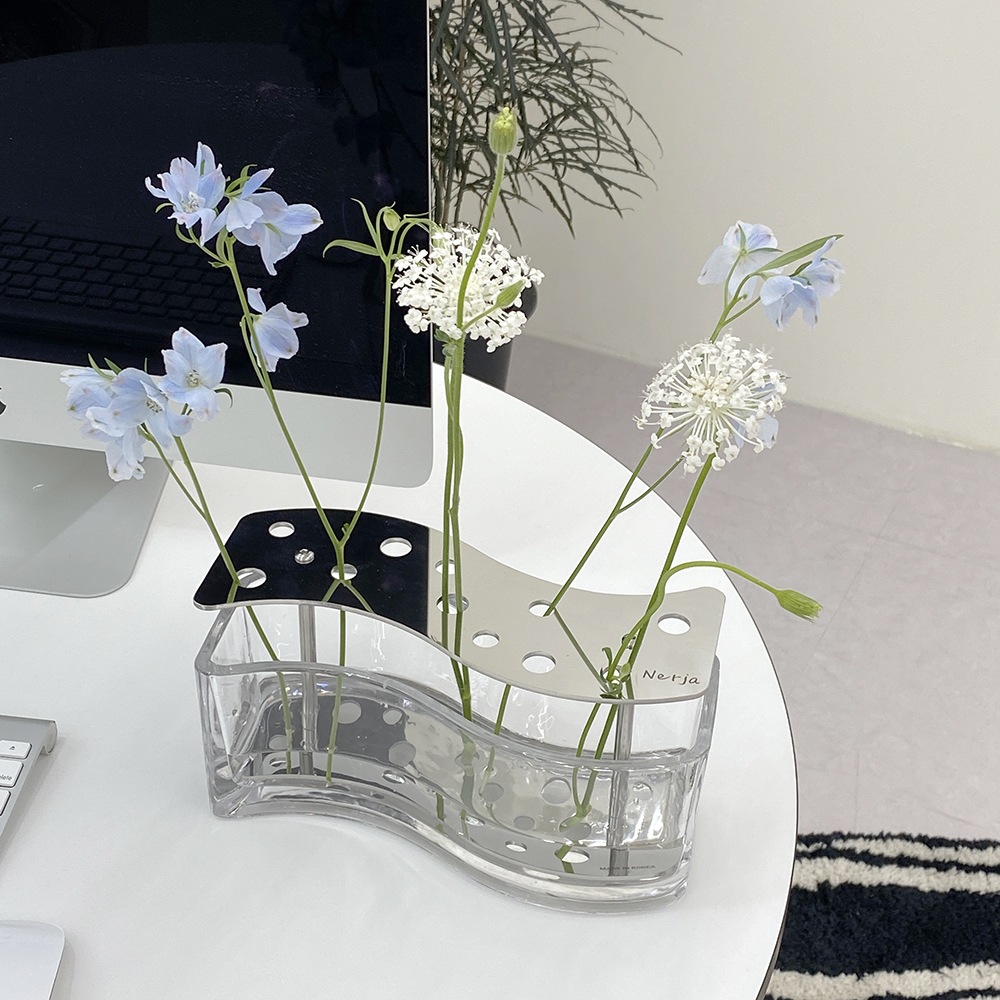 네르하 이케바나 화병 이케바나롱 대형 유리 꽃꽂이 화병 꽃병