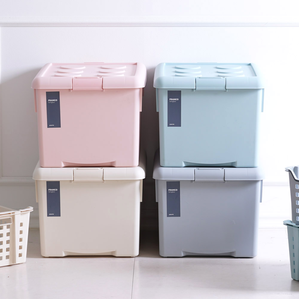 [네이버 단독컬러] 프랑코 리빙박스 62L 4개세트 수납 옷정리함 대형