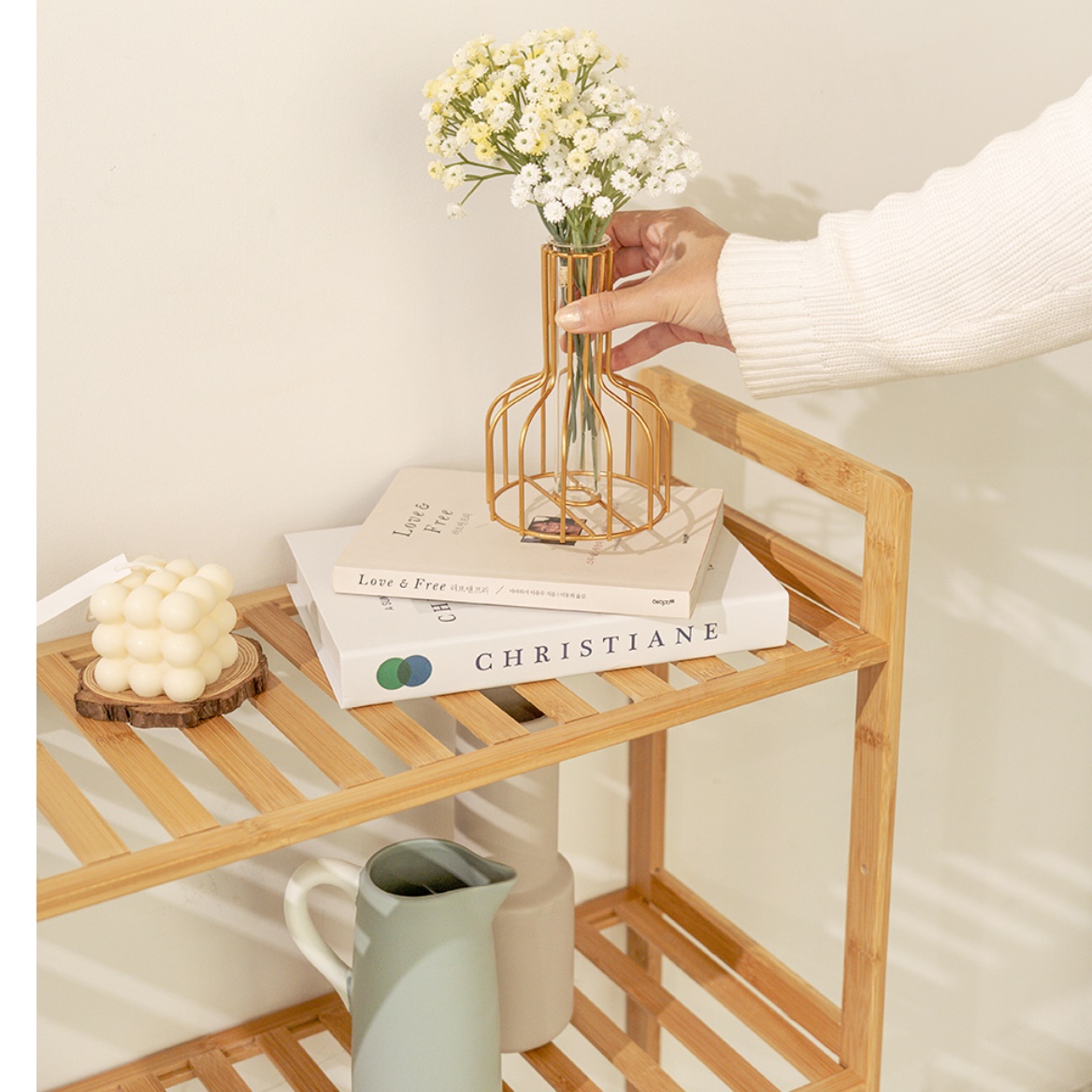 화분 테이블 소품 테이블 장식 창가 테이블 소파 틈새 선반