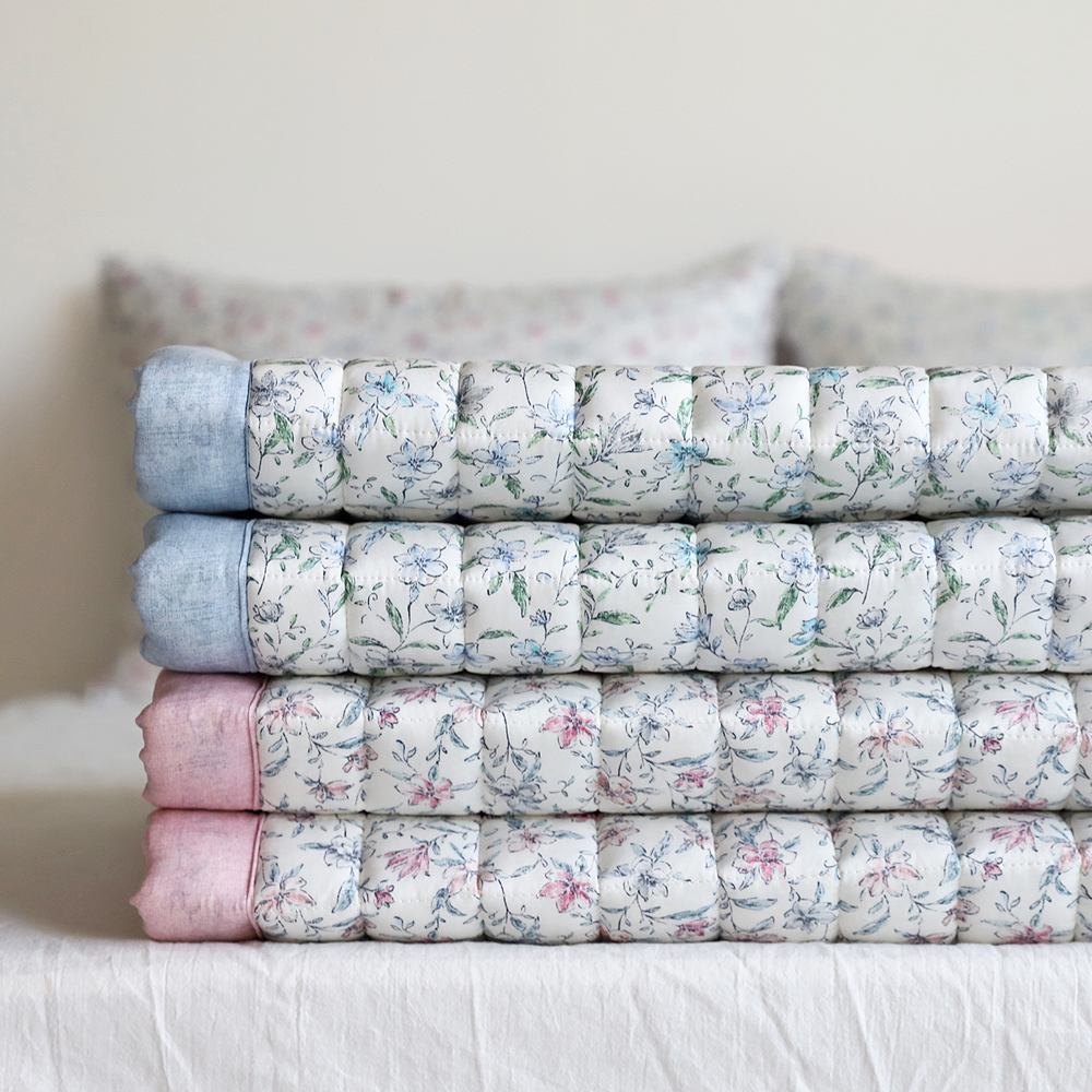 부드러운침대패드 로얄홈 플라워패턴 하니 미끄럼방지 패드