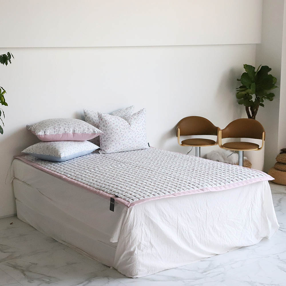 부드러운침대패드 로얄홈 플라워패턴 하니 미끄럼방지 패드