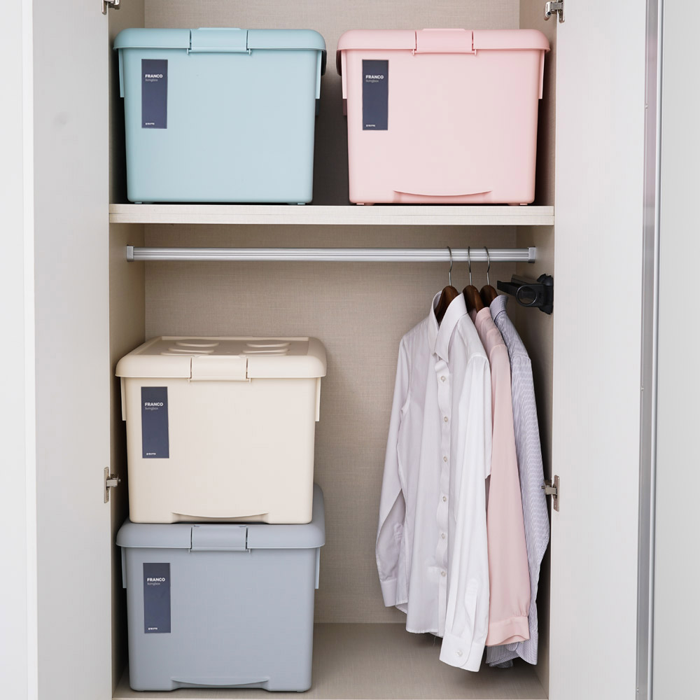 [네이버 단독컬러] 프랑코 리빙박스 62L 4개세트 수납 옷정리함 대형