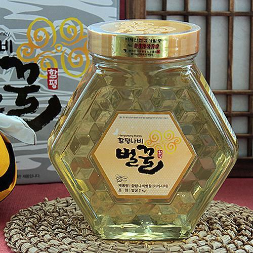 함평청정 벌꿀 아카시아꿀+밤꿀 2kg 유리병 2병 - 상세 이미지 2