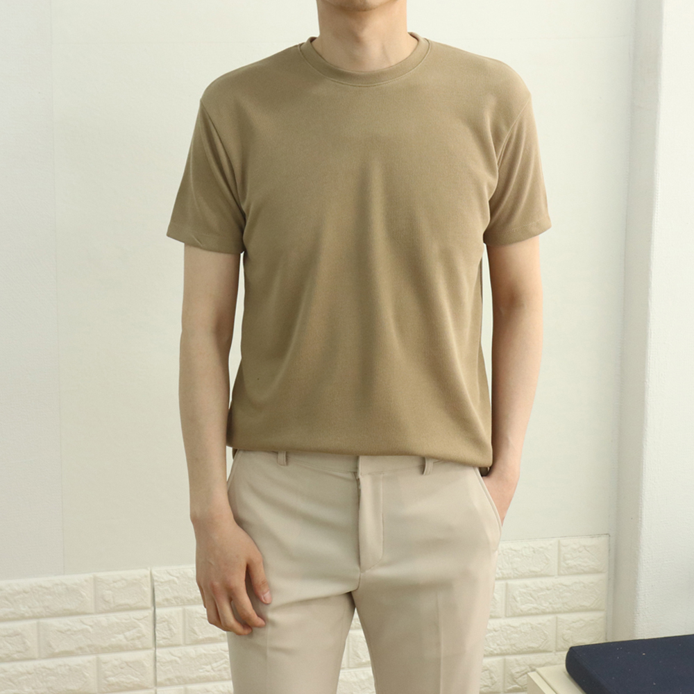 남자반팔티 빅사이즈 정장 머슬핏 남자반팔니트