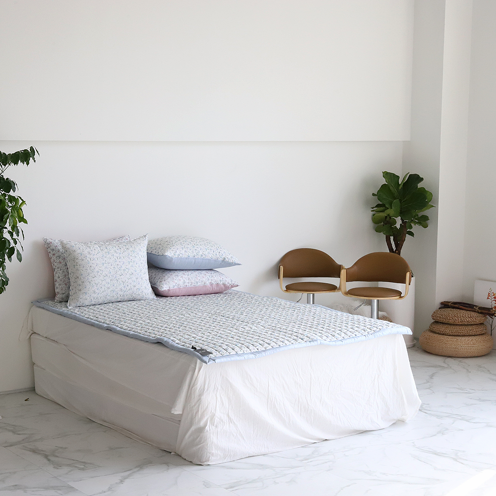 부드러운침대패드 로얄홈 플라워패턴 하니 미끄럼방지 패드