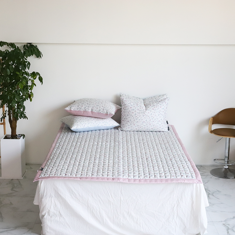 부드러운침대패드 로얄홈 플라워패턴 하니 미끄럼방지 패드