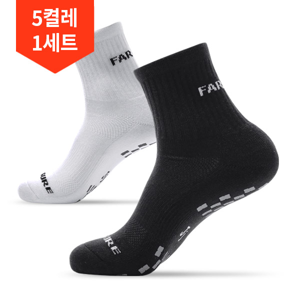 5켤레1세트/파앤슈어 특허 논슬립 남성 중목 골프양말 - 메인 이미지