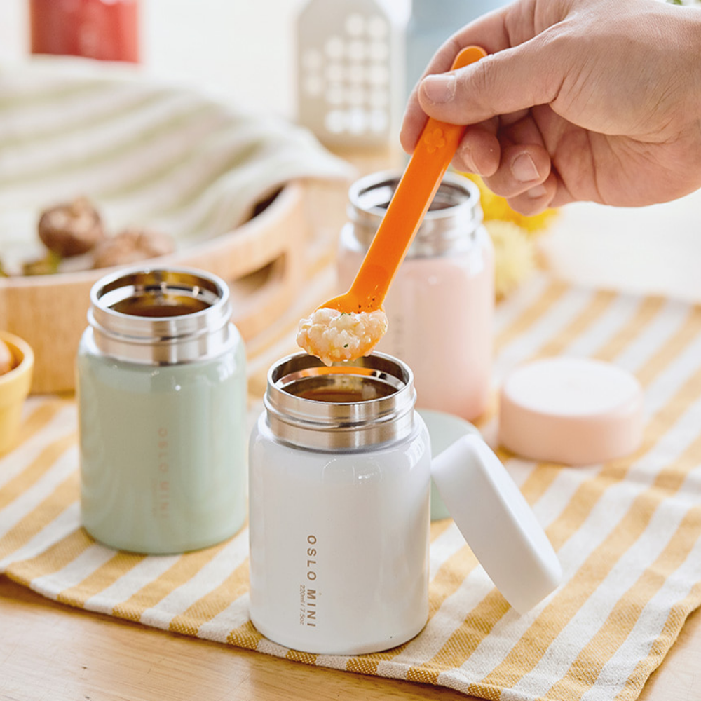 오슬로 보온 도시락 미니 푸드자 죽통 스텐 통 이유식 280ml, 화이트 - 상세 이미지 4