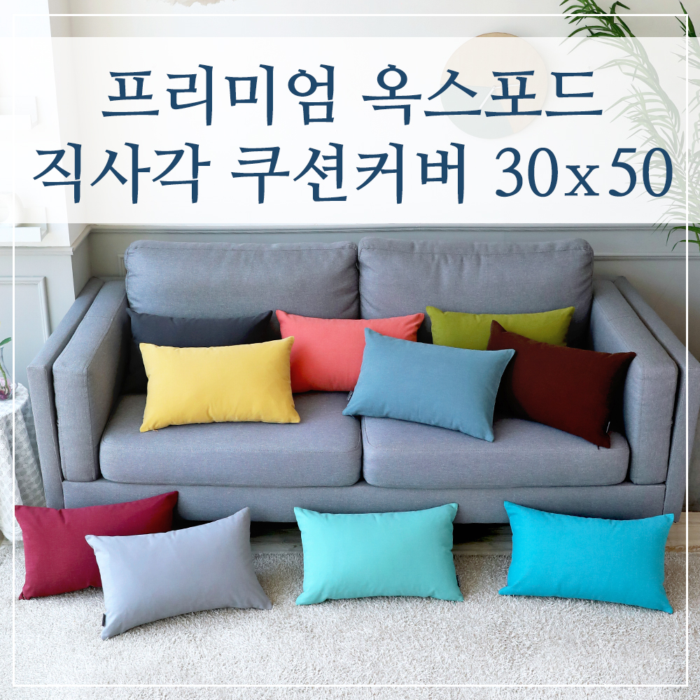 직사각 북유럽 거실 쇼파쿠션커버 30x50 - 상품 이미지