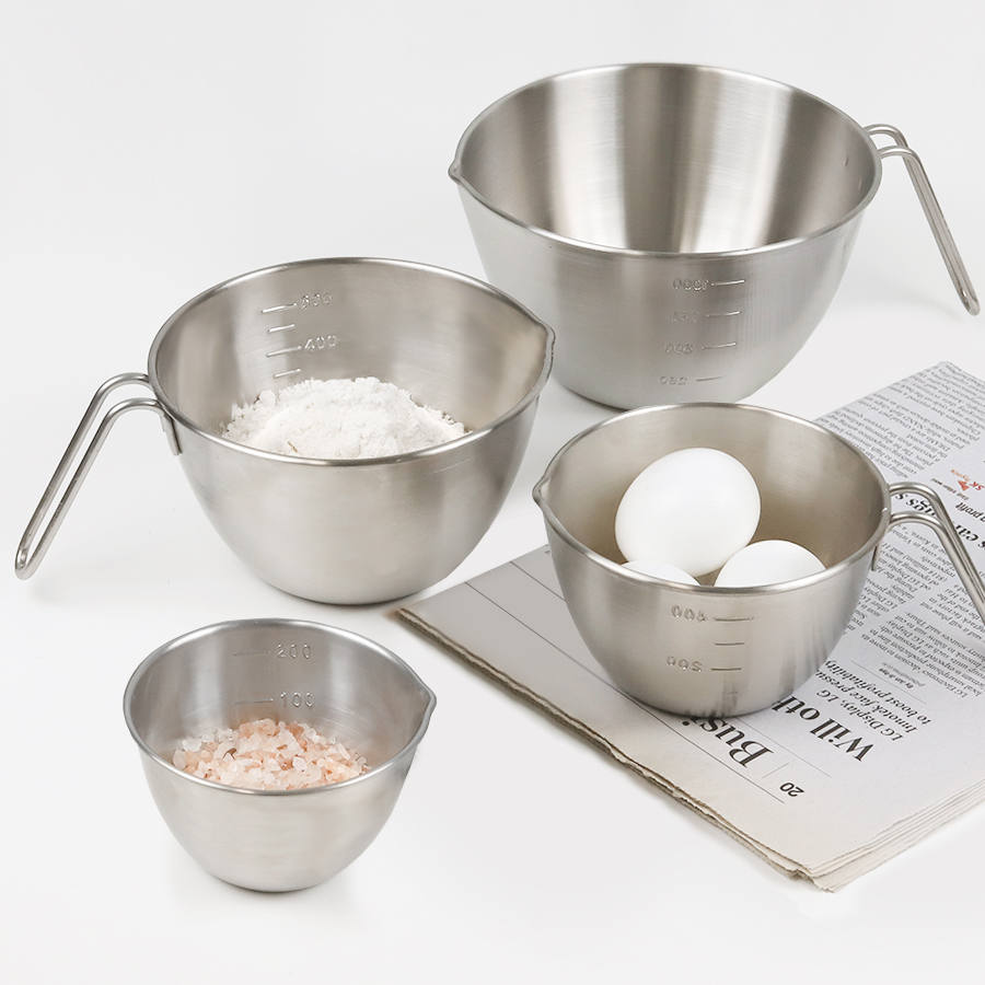 국산 304 스텐 믹싱 계량컵 4종세트 (250ml/500ml/750ml/1200ml) - 상품 이미지