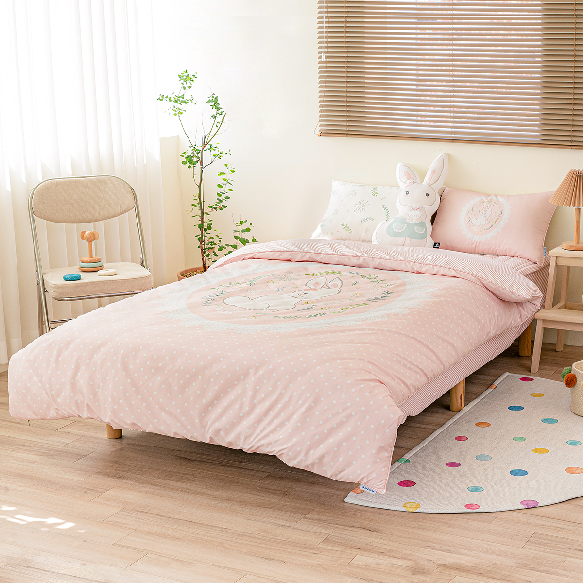 키덜트 취향저격 먼지없는 사계절 알러지케어 이불커버 베개세트 앤래빗 (토끼), S.SS(싱글.슈퍼싱글겸용)