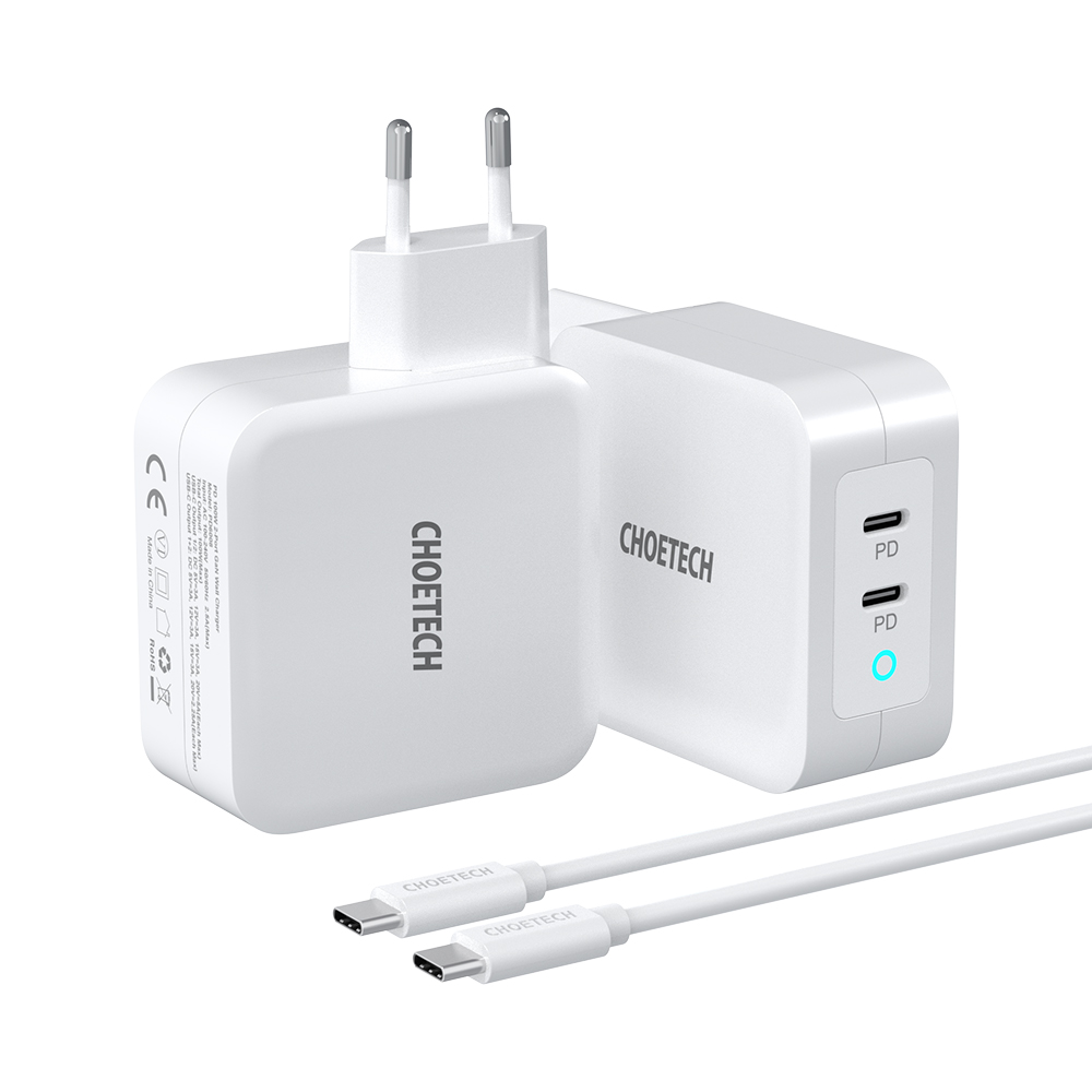 초텍 듀얼 C타입 PPS 고속 충전기(케이블 포함) PD 100W GaN 아이폰17 PD6008 - 메인 이미지