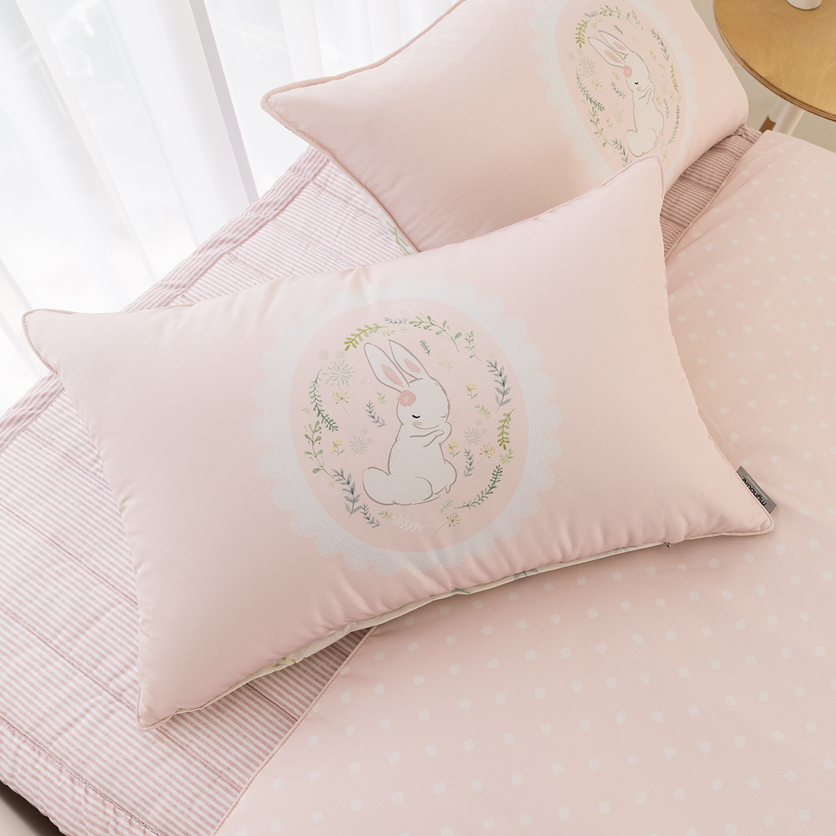 키즈 알러지 사계절 무봉제 누빔 이불커버 패드세트 앤래빗 (토끼), S.SS(싱글.슈퍼싱글겸용)