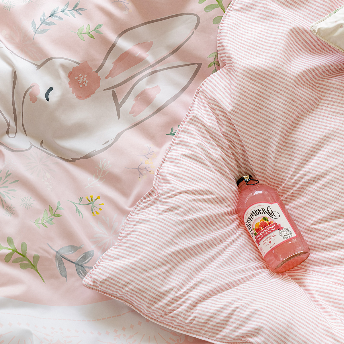 키즈 알러지 사계절 무봉제 누빔 이불커버 패드세트 앤래빗 (토끼), S.SS(싱글.슈퍼싱글겸용)