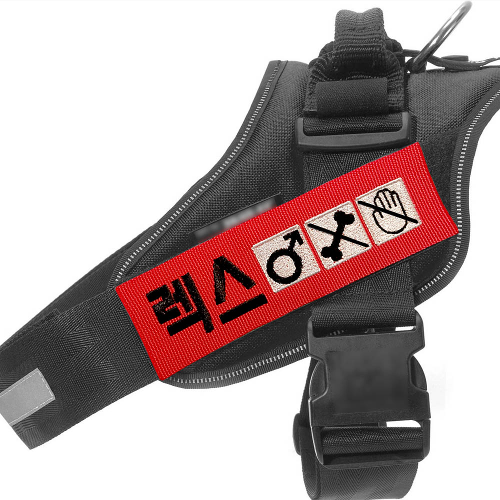 (5X16cm) 강아지네임택 대형견이름표 벨크로패치 하네스이름표 대형견인식표 - 상세 이미지 4