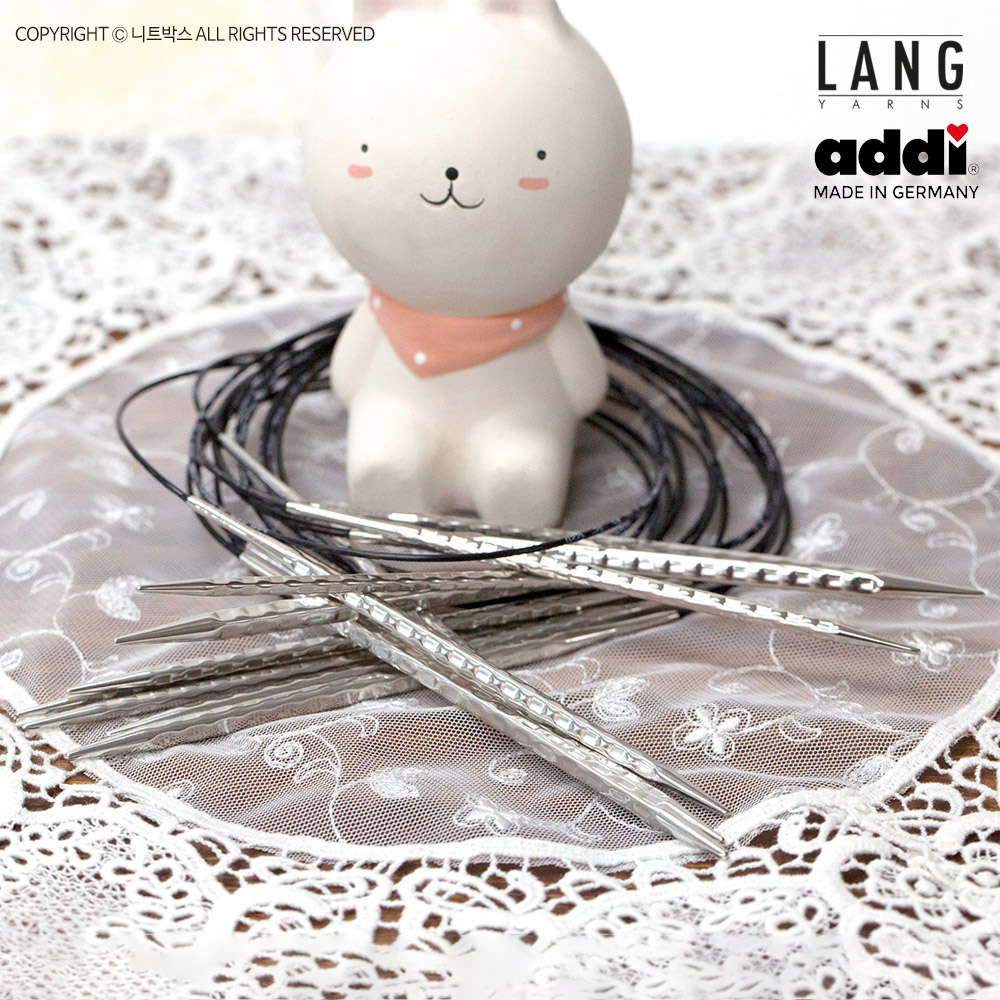 랑 이그노믹 레이스 블랙에디션 롱팁 줄바늘 80cm/LANG Addi Ergonomic Lace Wooladdicts Black edition - 상세 이미지 2