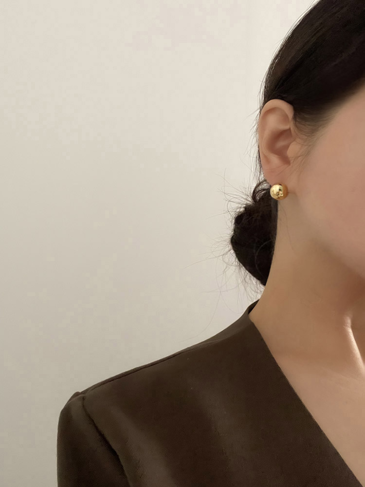 셀프러브 은 볼 이어링 - 925 실버 볼륨 원터치 볼드 은 귀걸이