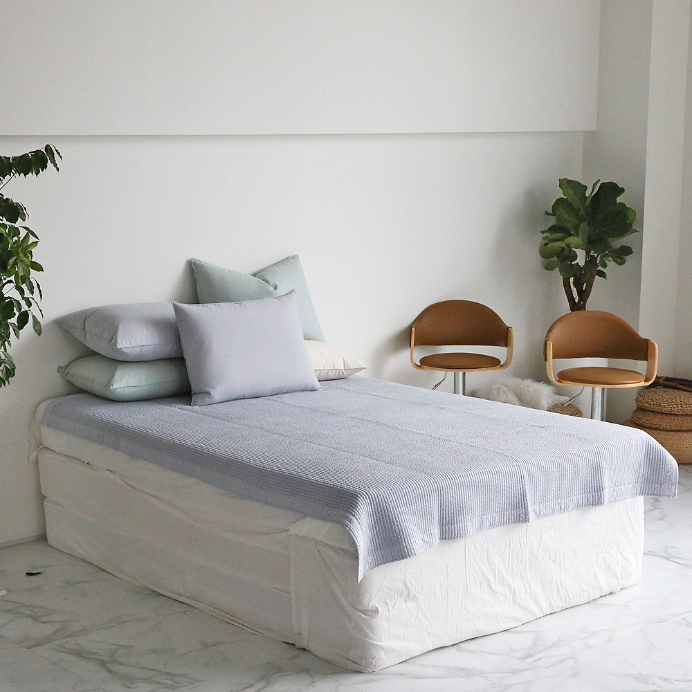 사계절침대패드 송화침장 고밀도 까사 양면 워싱 줄누비패드