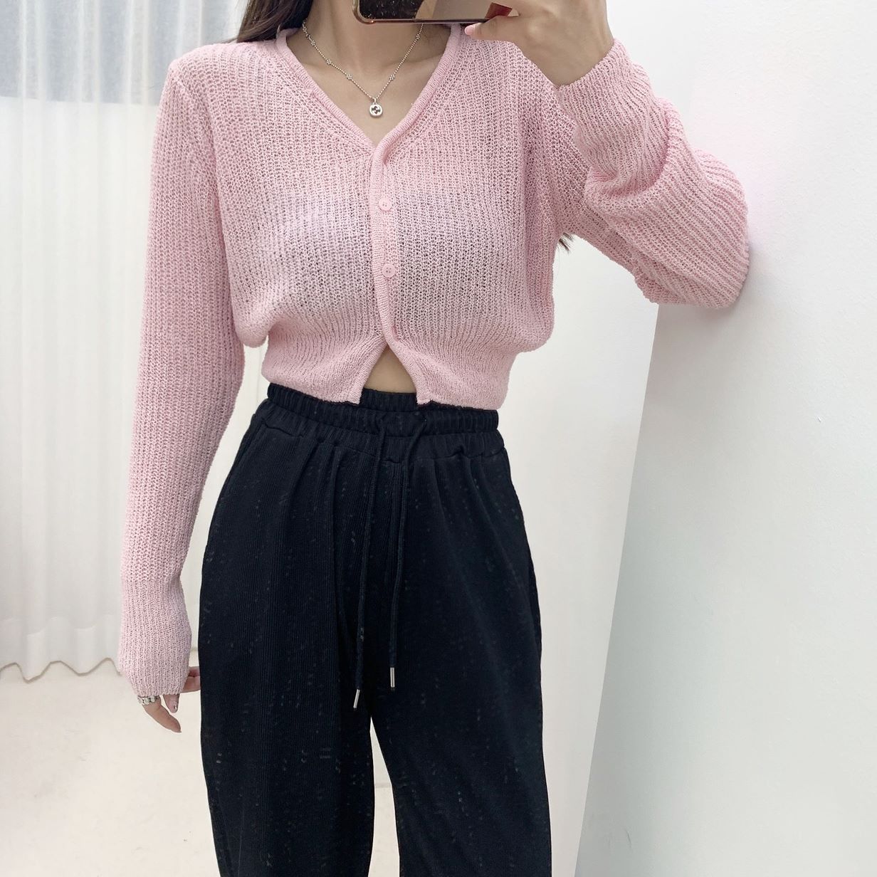 레모나 Y넥 베이지 가디건 [무료배송] 상세 이미지 3