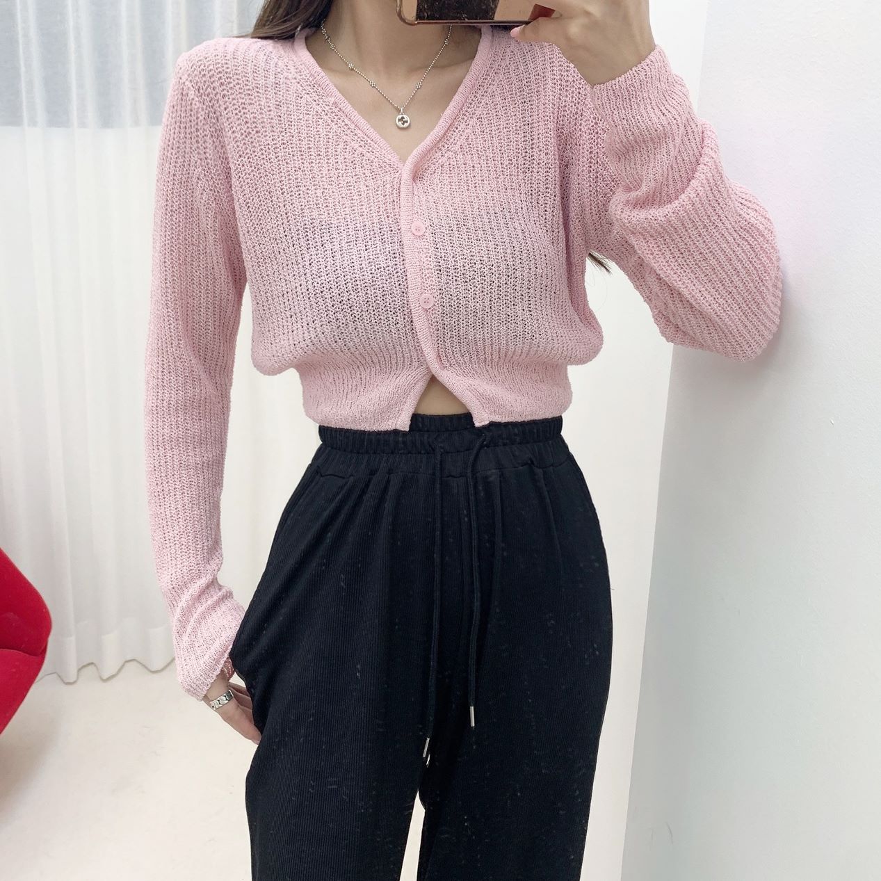 레모나 Y넥 베이지 가디건 [무료배송] 상세 이미지 32