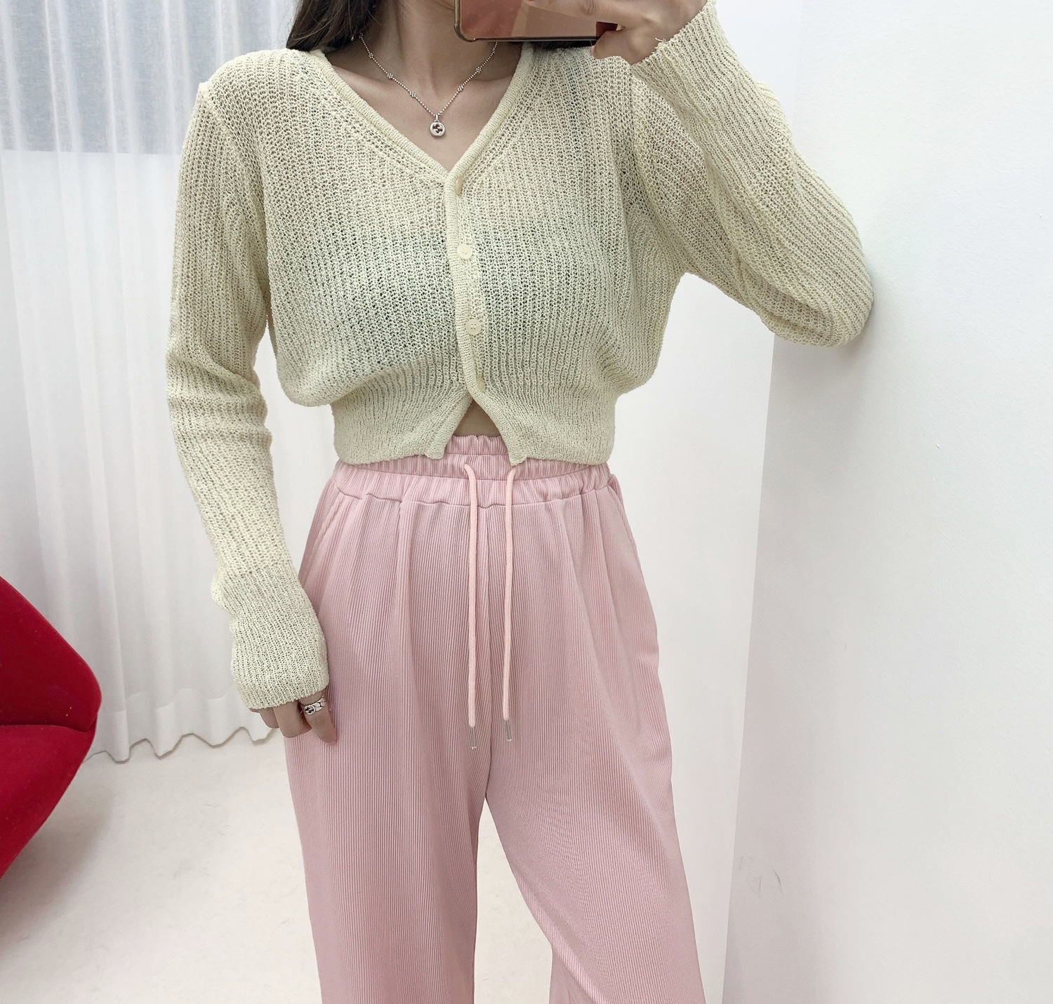 레모나 Y넥 베이지 가디건 [무료배송] 상세 이미지 23
