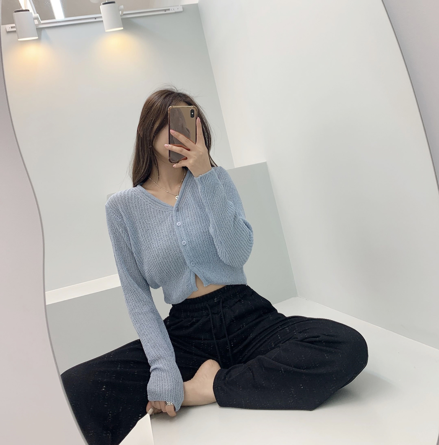 레모나 Y넥 베이지 가디건 [무료배송] 상세 이미지 35