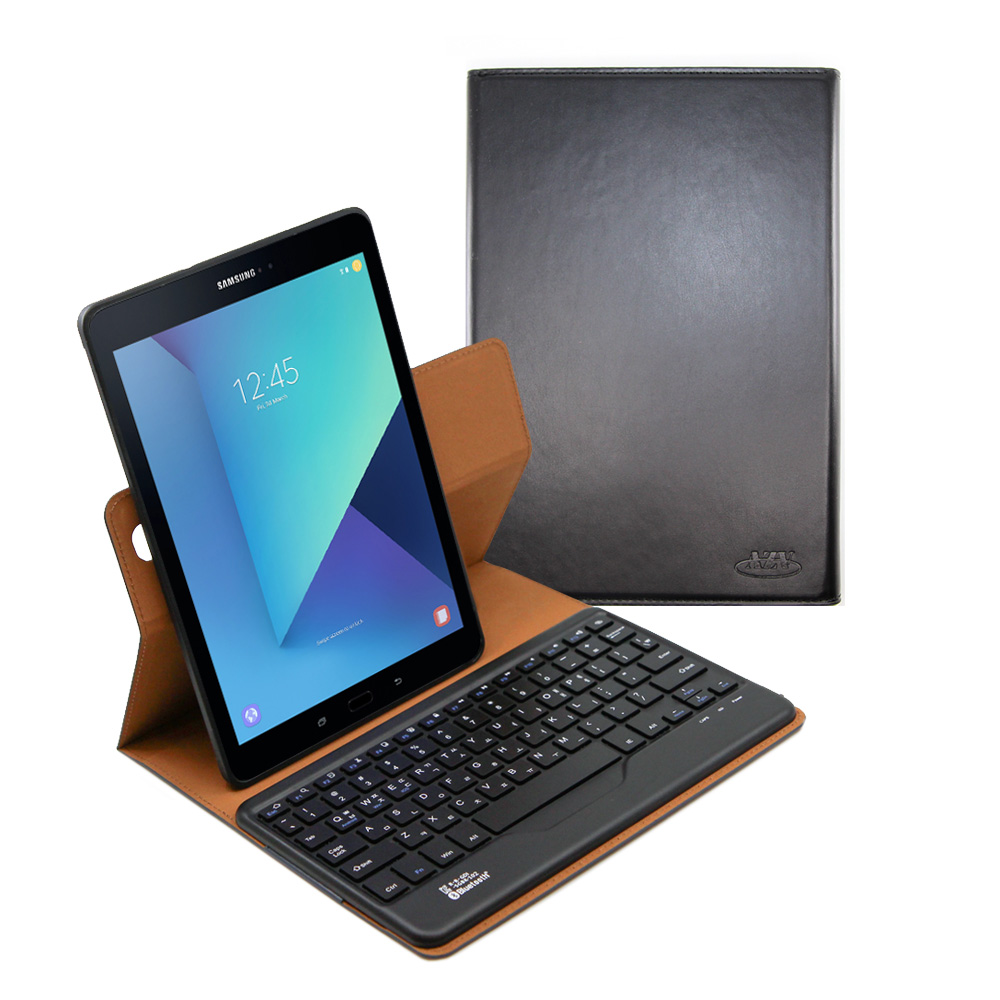 [갤럭시탭S3 9.7] AZA 블루투스 키보드 케이스 가죽 360도 회전형 t820/t825 아자케이스