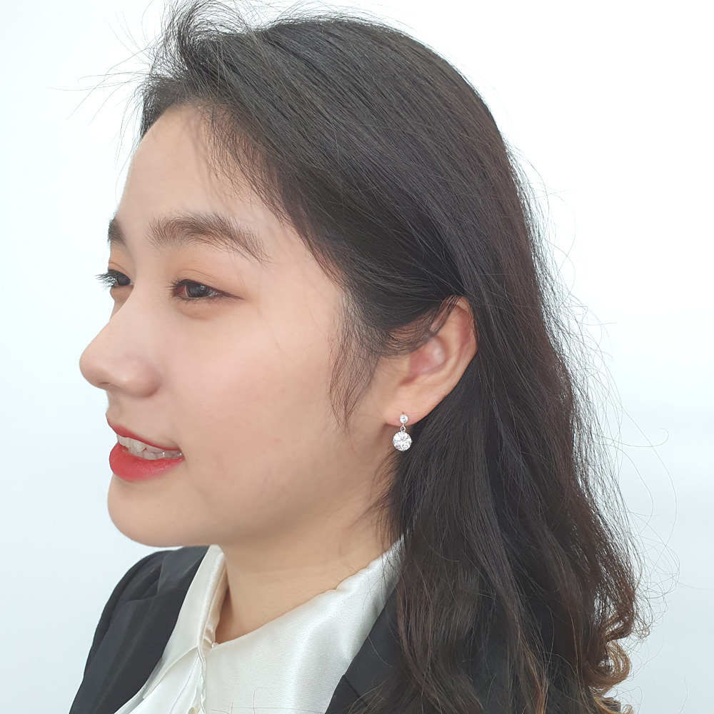 야랑쥬얼리 925실버 큐빅드롭 귀걸이 - 상세 이미지 5
